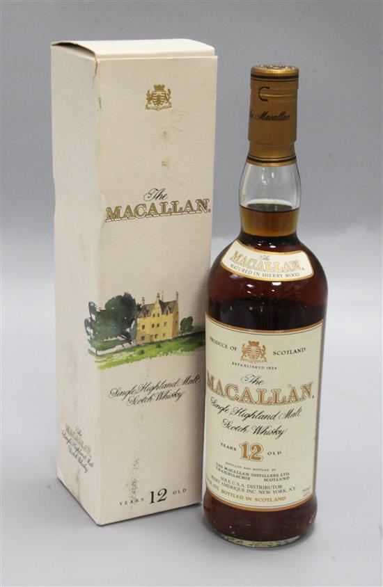 A bottle of Macallan 12 year old Scotch whisky